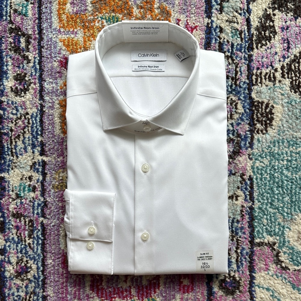 Calvin Klein Men's Crisp White Dress Shirt